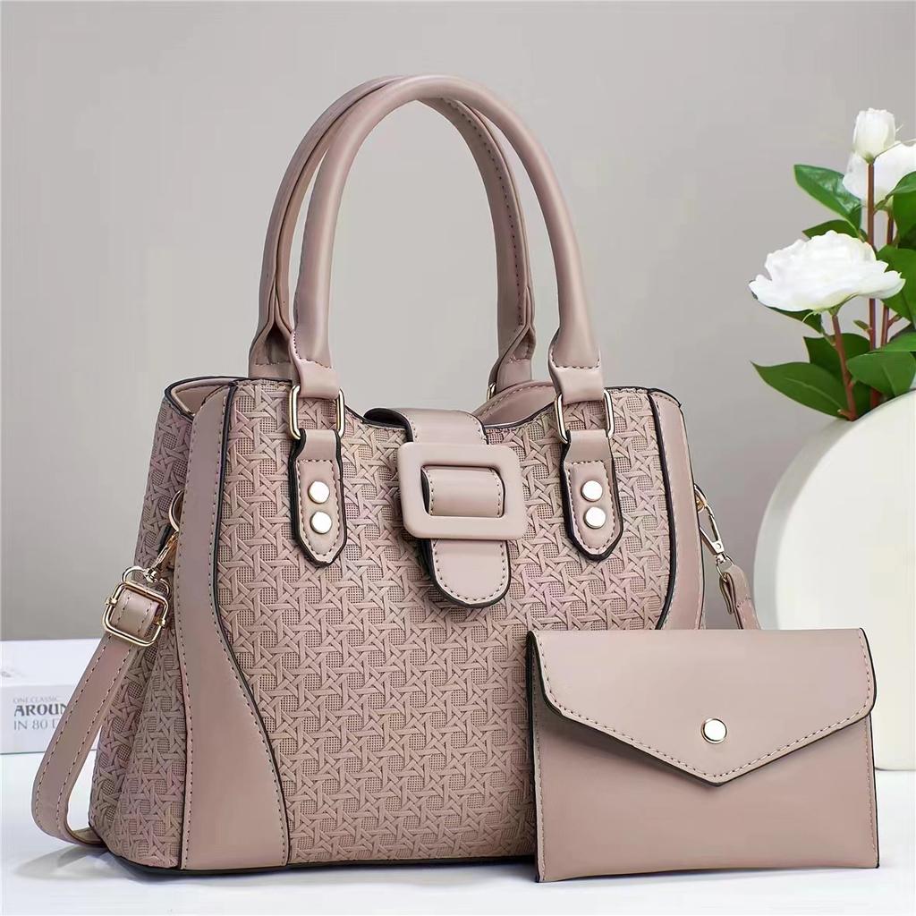 WTEMPO Jednobarevné kabelky s velkou kapacitou, sada 1 velké tašky + 1 malé tašky, dámské crossbody tašky, retro tašky přes rameno