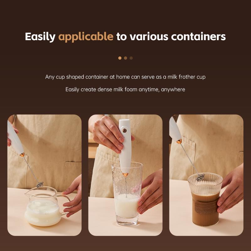 Kabelloser Milchaufschäumer, Handlicher Elektrischer Schneebesen, für Perfekten Cappuccino, Matcha, Hafermilch, Suppe, Eier, Tragbare Küche, Backwerkzeug, Geschenk für Kaffeeliebhaber
