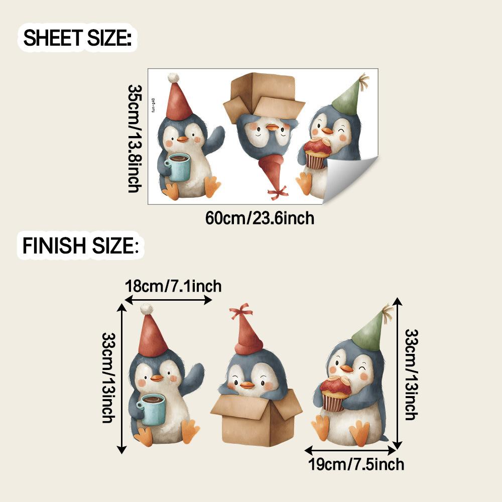 

Мультяшный Непослушный и Игривый Пингвин Спальня Детская Комната Фон Декоративные Наклейки на Стену