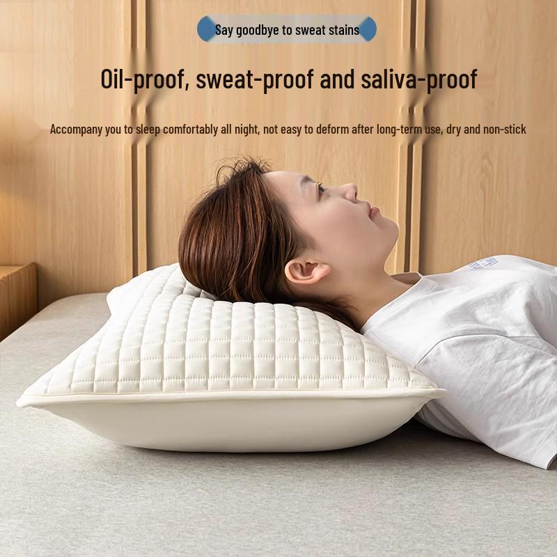 Gesteppter Schutzbezug für Kissen - Schützt vor Kopffett & Speichel, 48x74cm, Ideal für Hotels & B&Bs