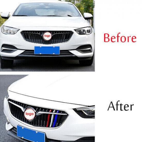 For Buick Regal 2018-2020 3Color Front Center Mesh Grille Grill Strip Trim 6PCS