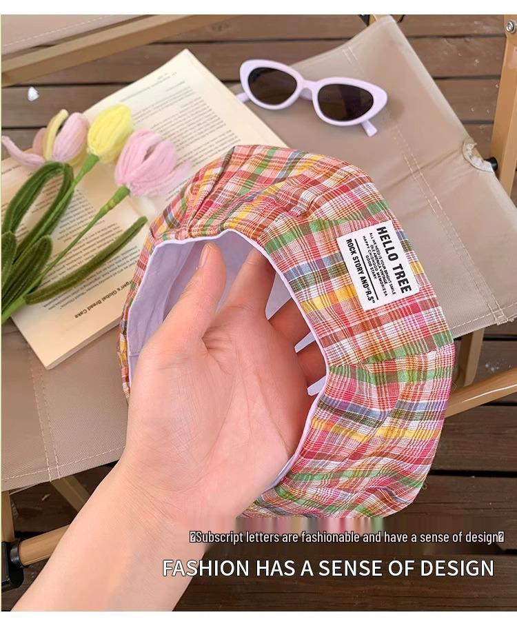 2025 Summer Women's Rainbow Octagonal Beret - Lightweight, Sweet, Face-Slimming Painter's Hat