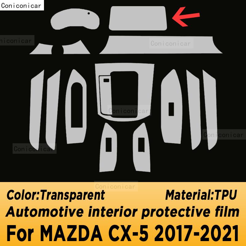 For Mazda CX-5 2017-2024 2023 Car Interior Center Console Transparent TPU Protective Anti-scratch Repair Film Accessories