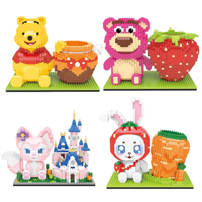 Strawberry Bear Building Block Pen Holder Abs Plastic Toy For 3c Configuration 14+