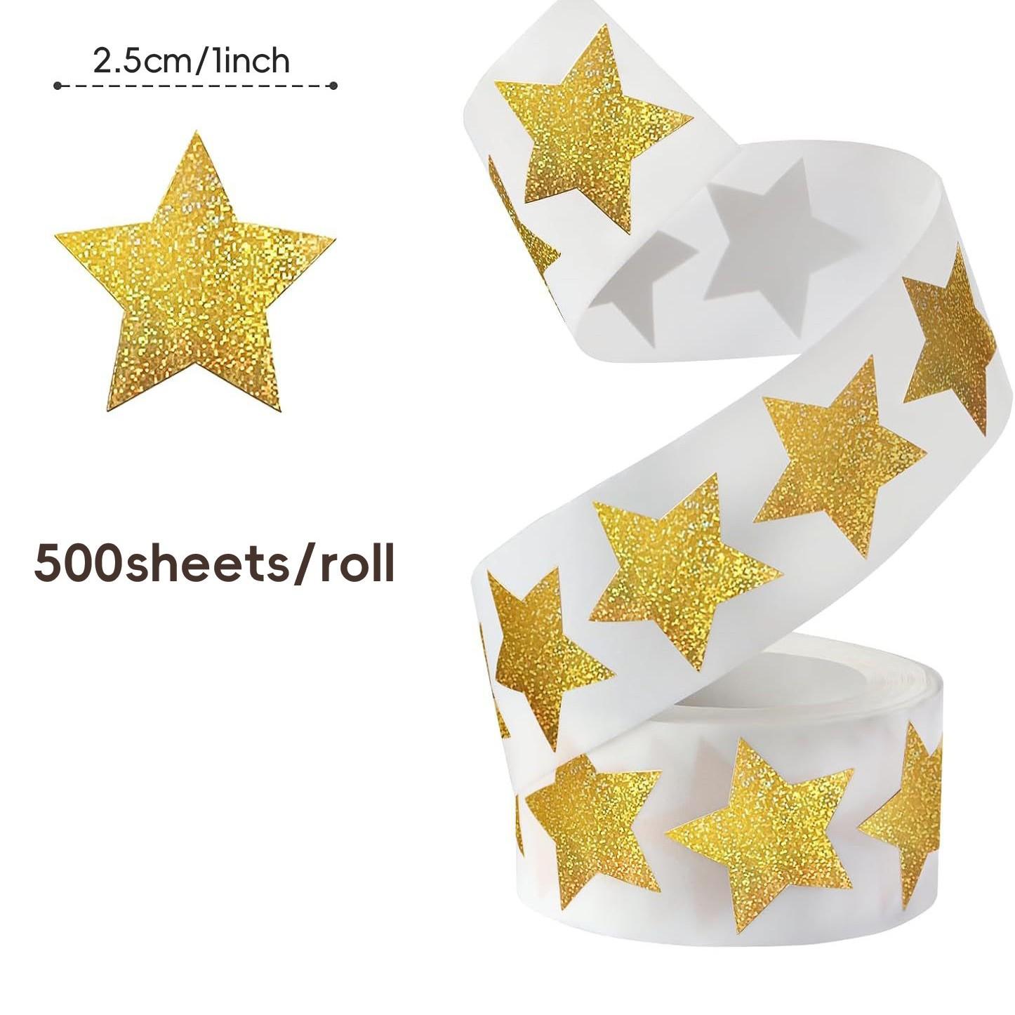 

500pcs Glitter Star Stickers for Kids Reward Foil Star Adhesives Labels for Student Behavior Planner School Classroom Supplies As Shown
