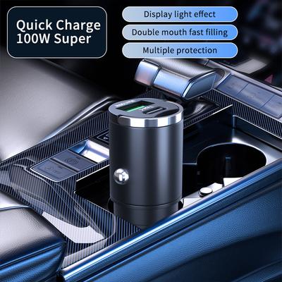 100W QC3.0 PD Nabíječka do auta 5A Rychlé nabíjení 2 porty 12-24V Zásuvka zapalovače cigaret Zapalovač do auta USBC Nabíječka pro iPhone Napájecí adaptér