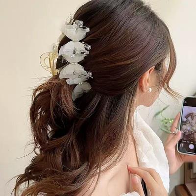 Pinza a forma di farfalla in rete da donna, Super fata, Artiglio di squalo, Fermacoda per la parte posteriore della testa, Accessorio per capelli elegante e romantico