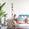 1PC Wood Star Moon Phase Wall Hanging Garland Boho Beaded Moon Garland with Tassel Home Wall Decor