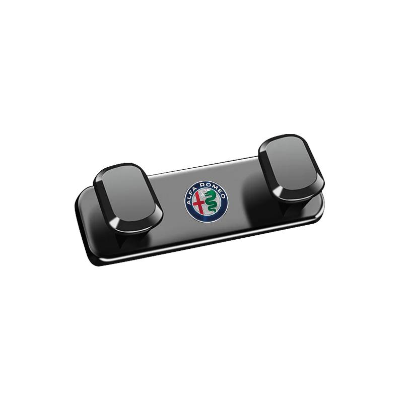 XLRNT1 1Pcs Car Metal Storage Hook Organizer Auto Sticker For Alfa Romeo Giulia Stelvio Giulietta MiTo 147 156 159 Brera Disco Volante