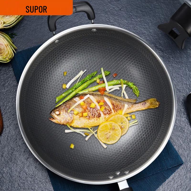 SUPOR 316L Stainless Steel Honeycomb Wok