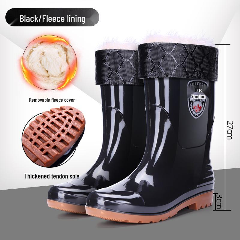 Herren Rutschfeste Wasserdichte High-Top Regenstiefel - Verdickte Aquatische Gummi Arbeitsschuhe mit Kostenlosem Versand