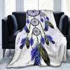 Blue Dreamcatcher With Feathers Blankets Flannel Sofa Throw Blanket Warm Throw Blankets For Home Bedroom Throws Bedspread Quilt