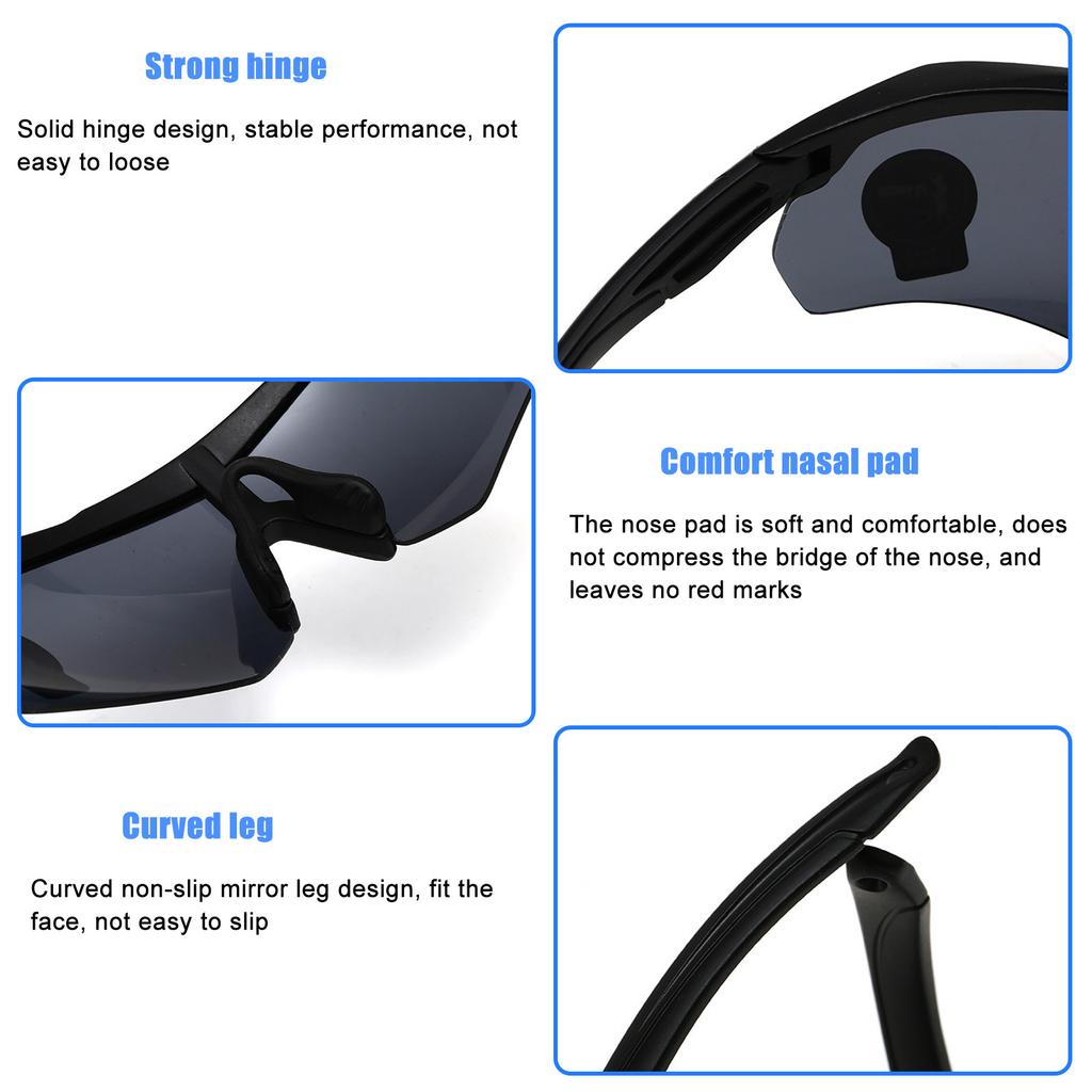 Men's Outdoor Sports Sunglasses Colored Filter Lightweight Sports Sunglasses for Cycling Running Fishing Activities