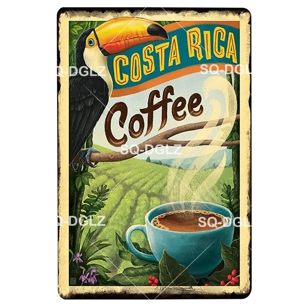 SQDGLZCOFFEE Menu Metal Sign Vintage Plaque Plate Decor For Pub Bar Wall Decor Break Coffee Tin Signs Retro Paris Cafe Poster