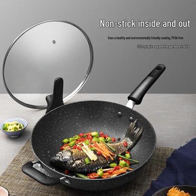 Supor Star Stone 32CM Non-Stick Wok with Standable Lid