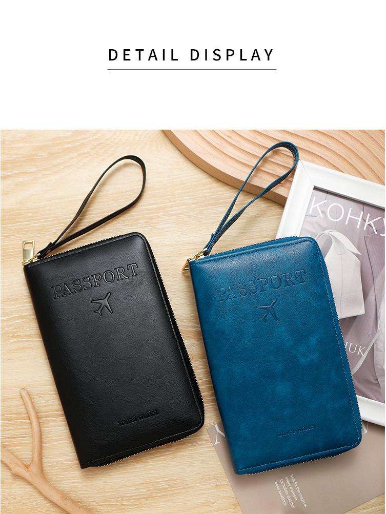 Multifunctional RFID Travel Passport Holder and Document Bag