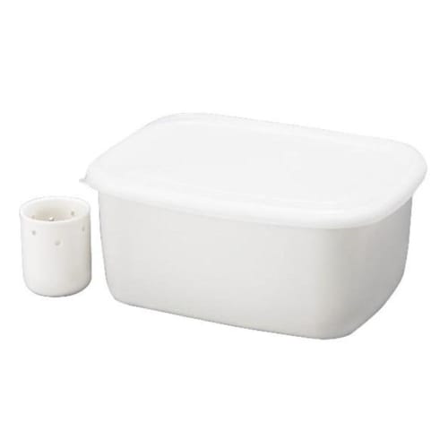 Shinki Gosei Tombo Storage Container for Pickled Rice, 3.3 Liters, Enamel with Water Removal Tool, Odor-Resistant, Odor-Resistant, White, 3.3-inch, 24