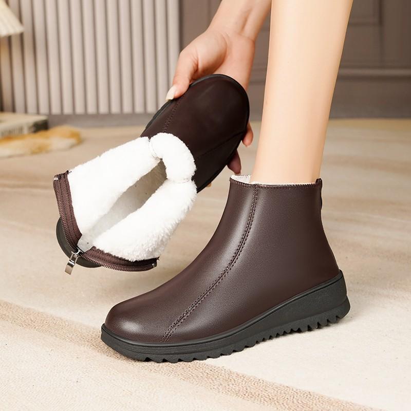 

Women s lightweight comfortable cold warm padded snow boots non-slip wear outdoor leisure sports mid-calf Martin cotton boots 40