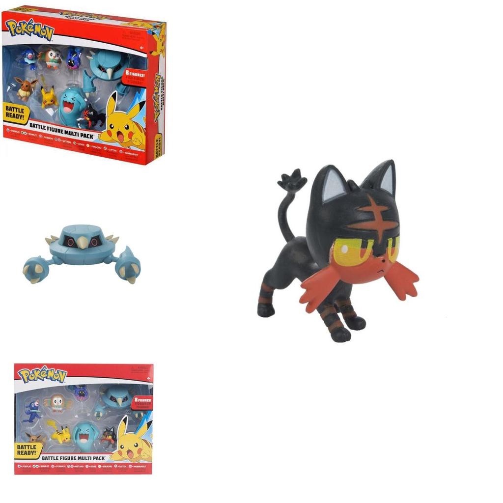 Sada 8 ks Pokémonů Bojová figurka Vícebalení s rozkošným Pikachuem, Eevee a Wobbuffetem Hračky pro sběratele a fanoušky