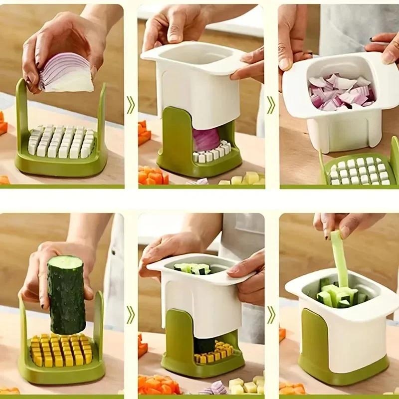Kitchen Multifunctional Vegetable Chopper Onion Dicing Artifact French Fries Slicer Gadget Cucumber Potato Slicer Kitchen Tools