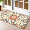 Vintage Retro Peony Floral Door Mat Non Slip Entrance Doormat Classical Flower Vines Pattern Rug Farmhouse Home Decor Carpet