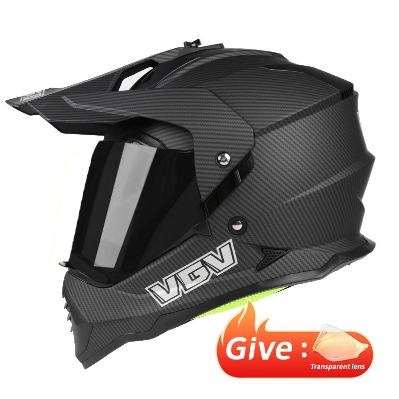 VGV Motocross Helmet DOT Double Lens Common Man Women Motorcycle Helmet Dirt Bike Karting Downhill AM DH Cross Sunscreen Lens