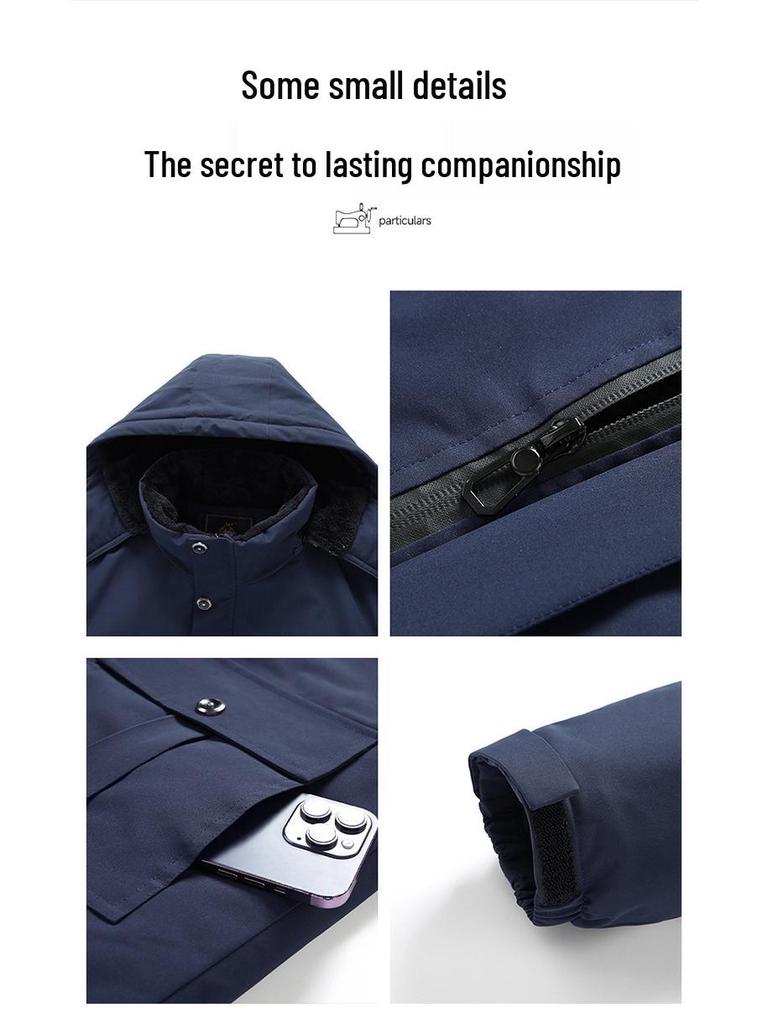 Varm bomullskappa för män i stora storlekar - Tjock, Rymlig, Utomhusjacka (10XL)