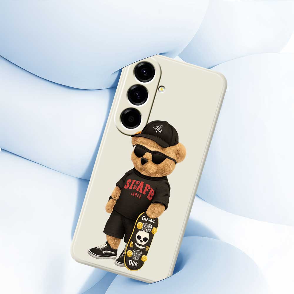 For Samsung Galaxy A56 5G Case Cool Bear Pattern Printing Straight Edge TPU Phone Back Cover