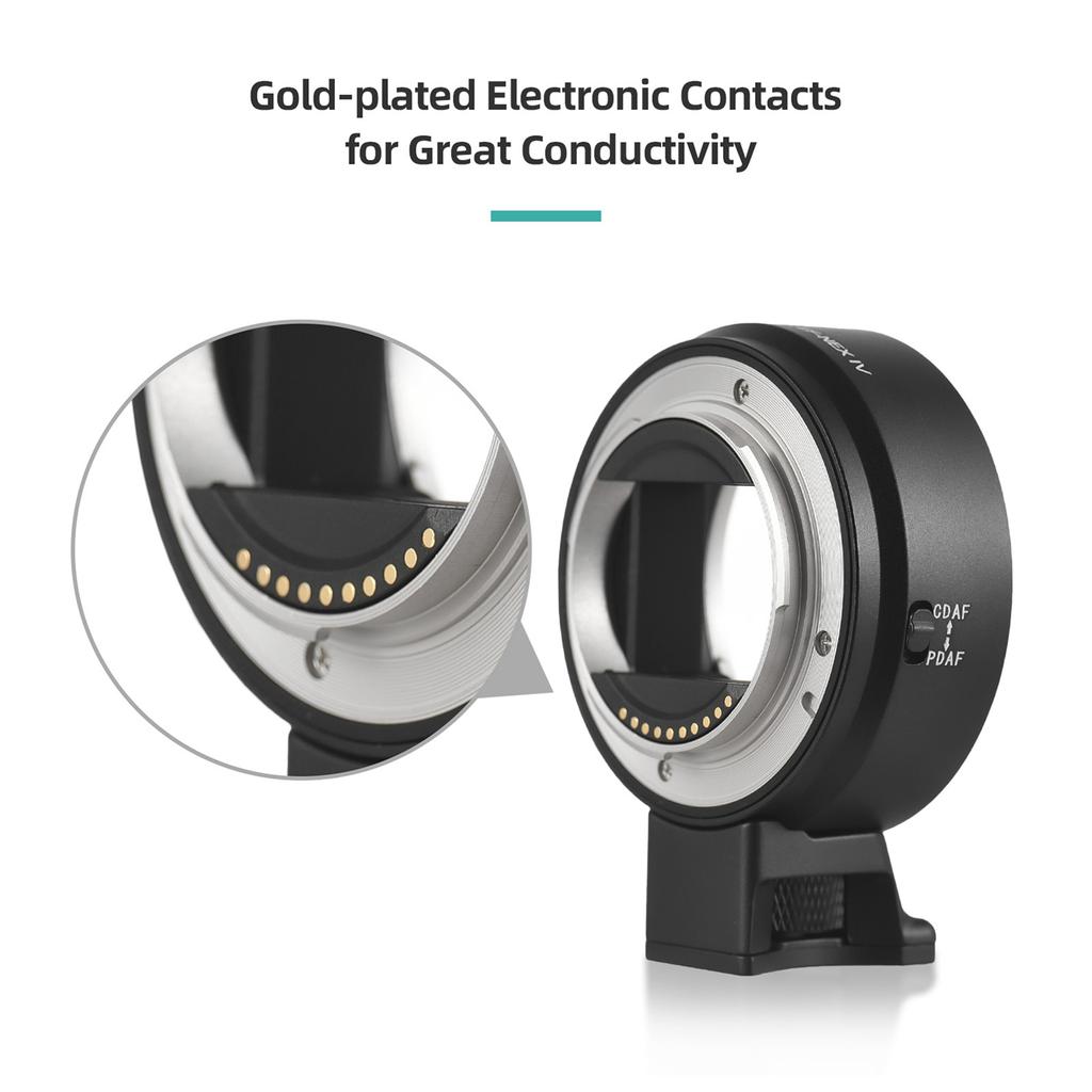 EF NEX IV Lens Mount Adapter Ring Auto Focus USB Upgraded Compatible with EF EF S Mount Lens to A7 A7R A7M3 A7M4