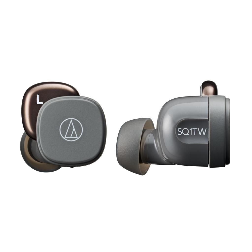 STB Wireless Stone Fast Sustainable Audio-Technica ATH-SQ1TW Earphones, Black, Bluetooth, Charging, Compact, Lightweight,