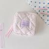 Zipper Cosmetic Storage Bag Quilted Cosmetic Pouch Portable Lipstick Organizer Pouch