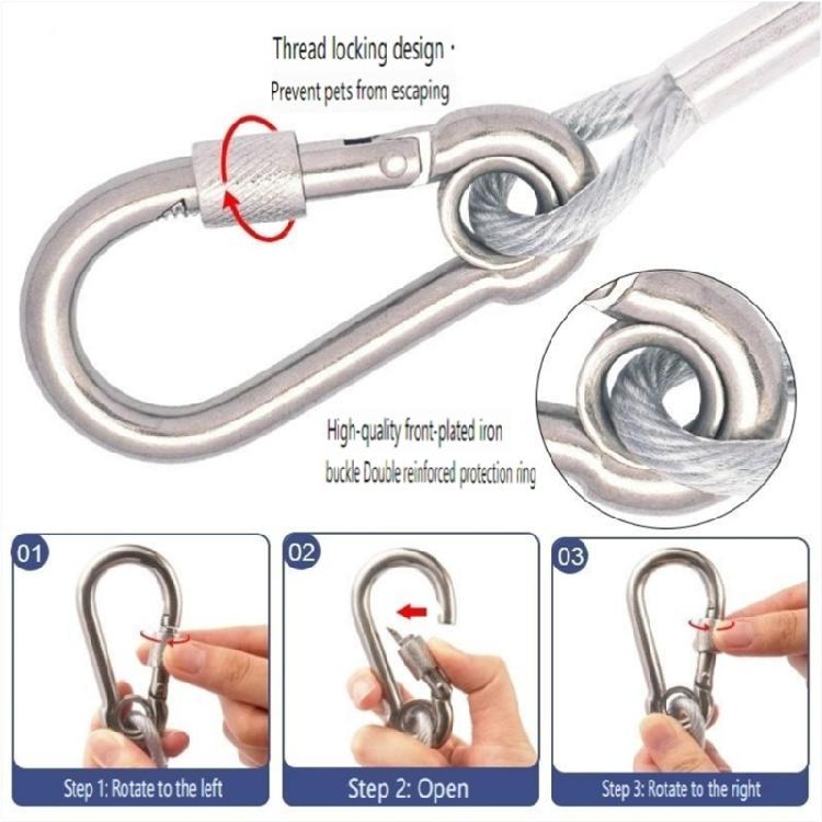Multipurpose Heavy Duty Laundry Rope Plastic Coated Steel Wire Rope Portable Windproof Clothes Rope for Outdoor, Indoor