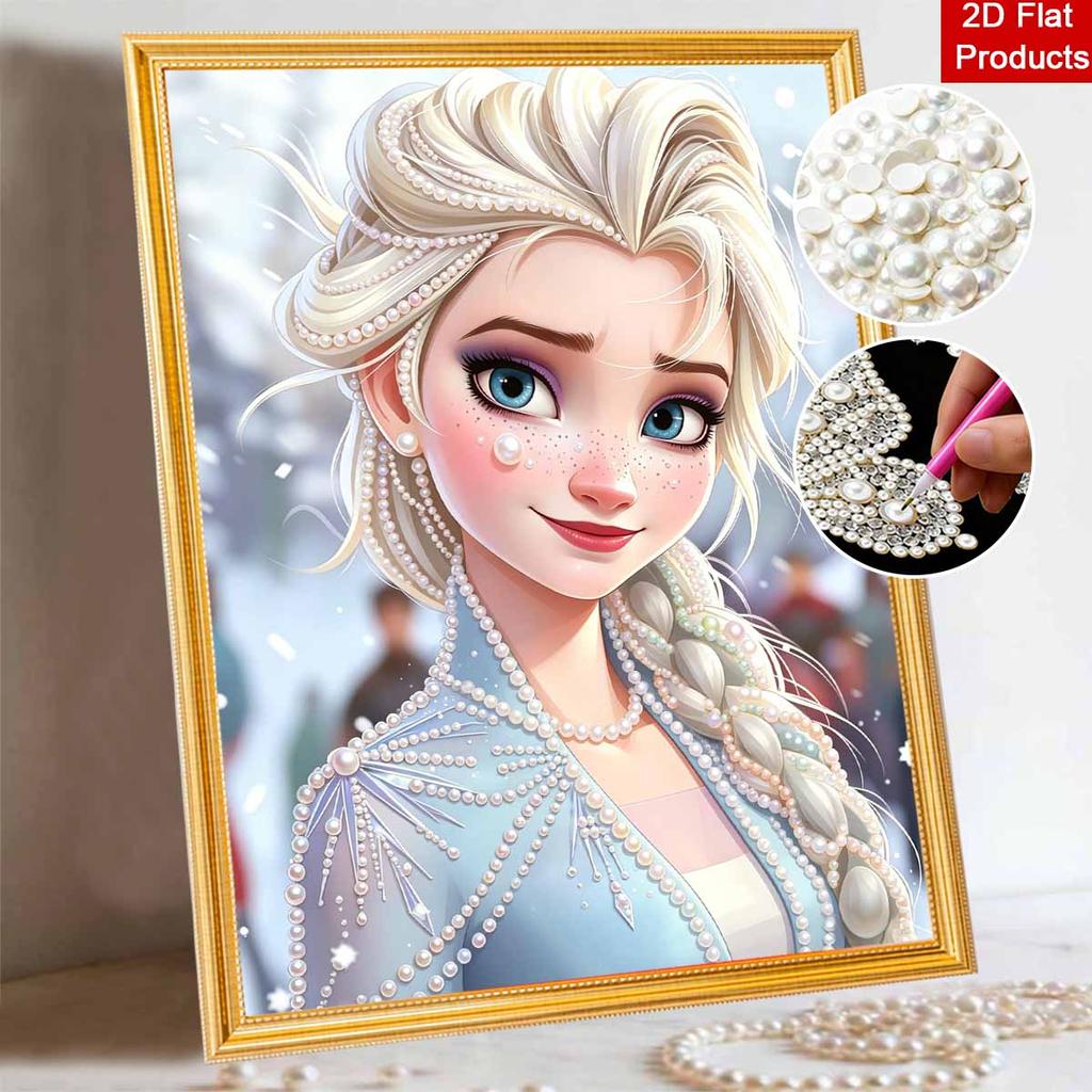 Disney Pearl Painting Princess Elsa DIY Pearl Art Pearl Painting Kit Pearl Art Painting Wall Suitable for Home Office Decoration Handmade Gifts