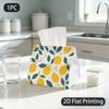 1pc Tissue Box, Minimalist Lemon Cheerful Vibes Pattern, 2D Flat Printing, Crafted with Strong Polyester, Folds Flat, Tissue Container, for Your Works