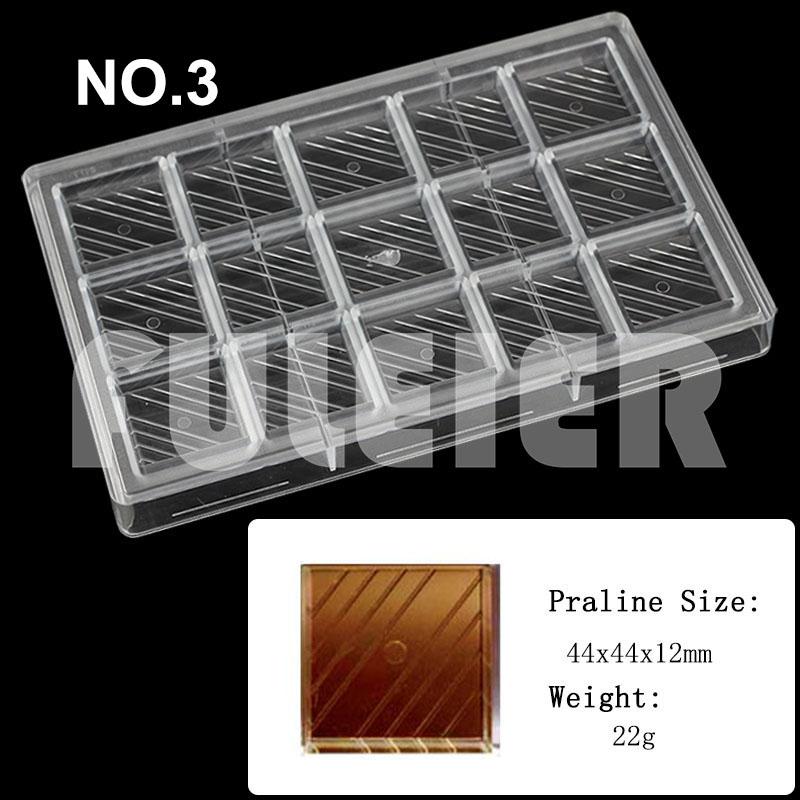 Polycarbonat Schokoladenformen Quadratisch Rund Süßigkeiten Süßwarenriegel Form Backen Kuchen BonBon Süßwarenwerkzeuge Backzubehör