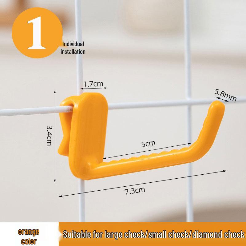 Nail-Free Grid Panel Hook for Wire Mesh Shelves - No-Drill Wall Storage Hooks for Kindergarten Display