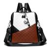 New Embossed Chessboard Plaid Backpack for Women's Bag Genuine Leather Texture Send Pendant Multi-functional Ins Backpack Trendy