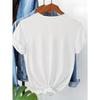 T-shirt a maniche corte con stampa floreale, taglia europea