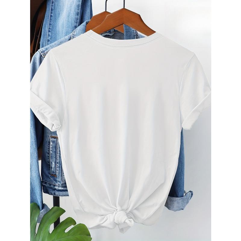 T-shirt a maniche corte con stampa floreale, taglia europea