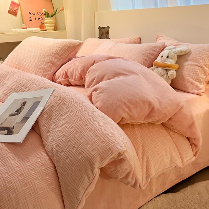 Thicken Winter Super Warm Duvet Cover for Double Bed 3D Carving Milk Velvet Comforter Cover Queen Funda Nordica Cama 150