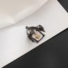 Retro Medieval Castle Adjustable Open Ring For Women Punk Gothic Edgy Couple Jewelry Vintage Unisex Accessories Gift for Lovers