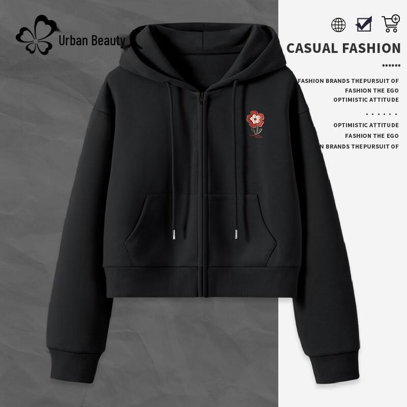 Women s Casual Hooded Zip-Up Sweatshirt XL
