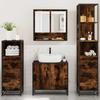 4 Piece Bathroom Furniture Set Smoked Oak Wood Based Material