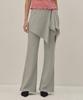 Kamino Terry Wrap Skirt Bootcut Pants Gray