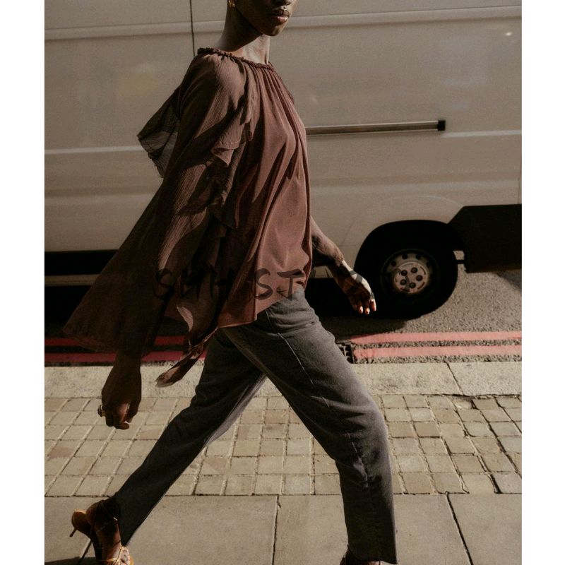 Autumn New Women's Clothing Bows Lace-up Round Neck Long Sleeves Drape Laminated Decoration Shirt 1058629