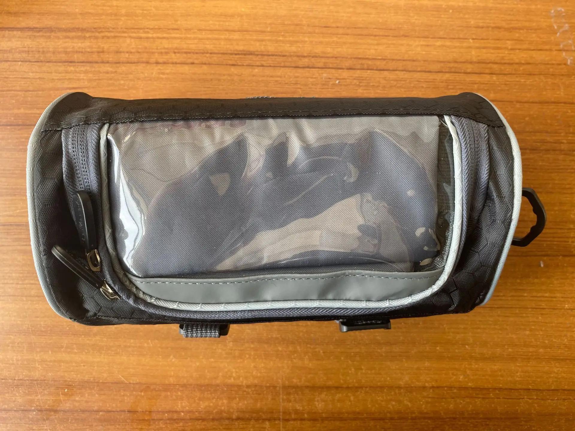 

New 1 Pcs Bicycle Head Frame Holder Zipper Pack Storage Bags Waterproof Shoulder Straps Tube Pockets Window Front Cycling чорний