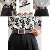 Durable Simple Design Vintage Black Pu Jeans Belt Perfect For Men And Women