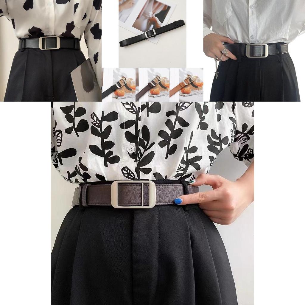 Durable Simple Design Vintage Black Pu Jeans Belt Perfect For Men And Women