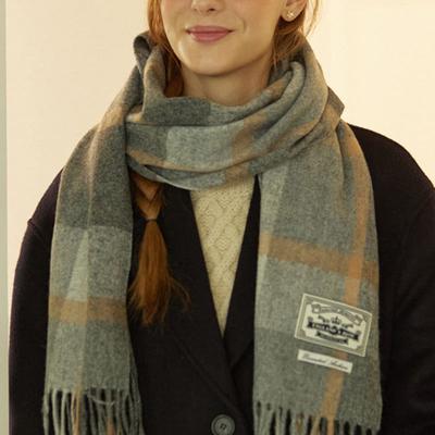 NONLOCAL Holiday Check Blend Muffler - Grey Check