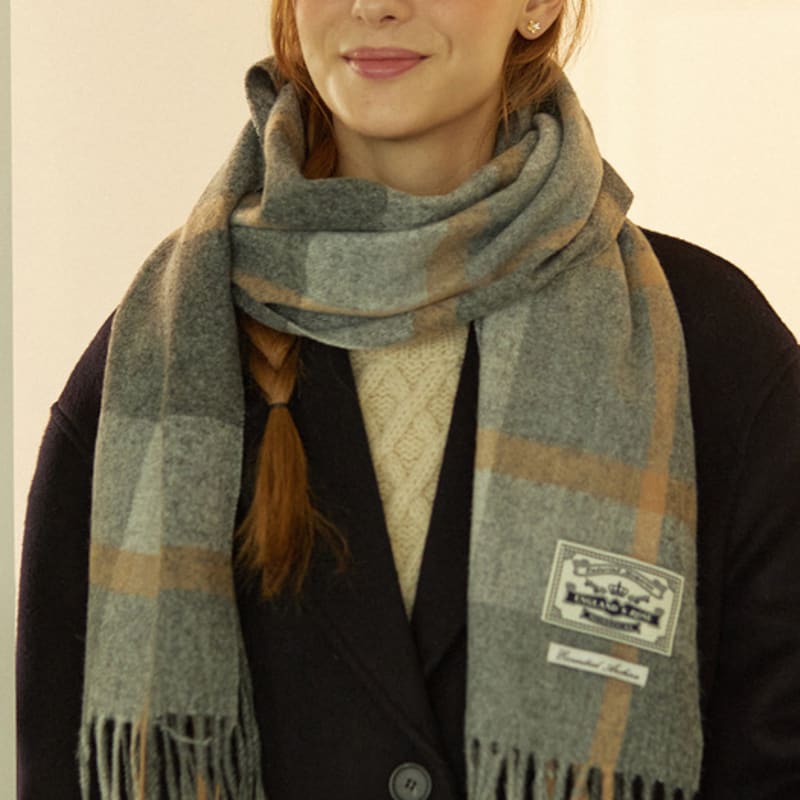 

NONLOCAL Holiday Check Blend Muffler - Grey Check Grey Check_FREE